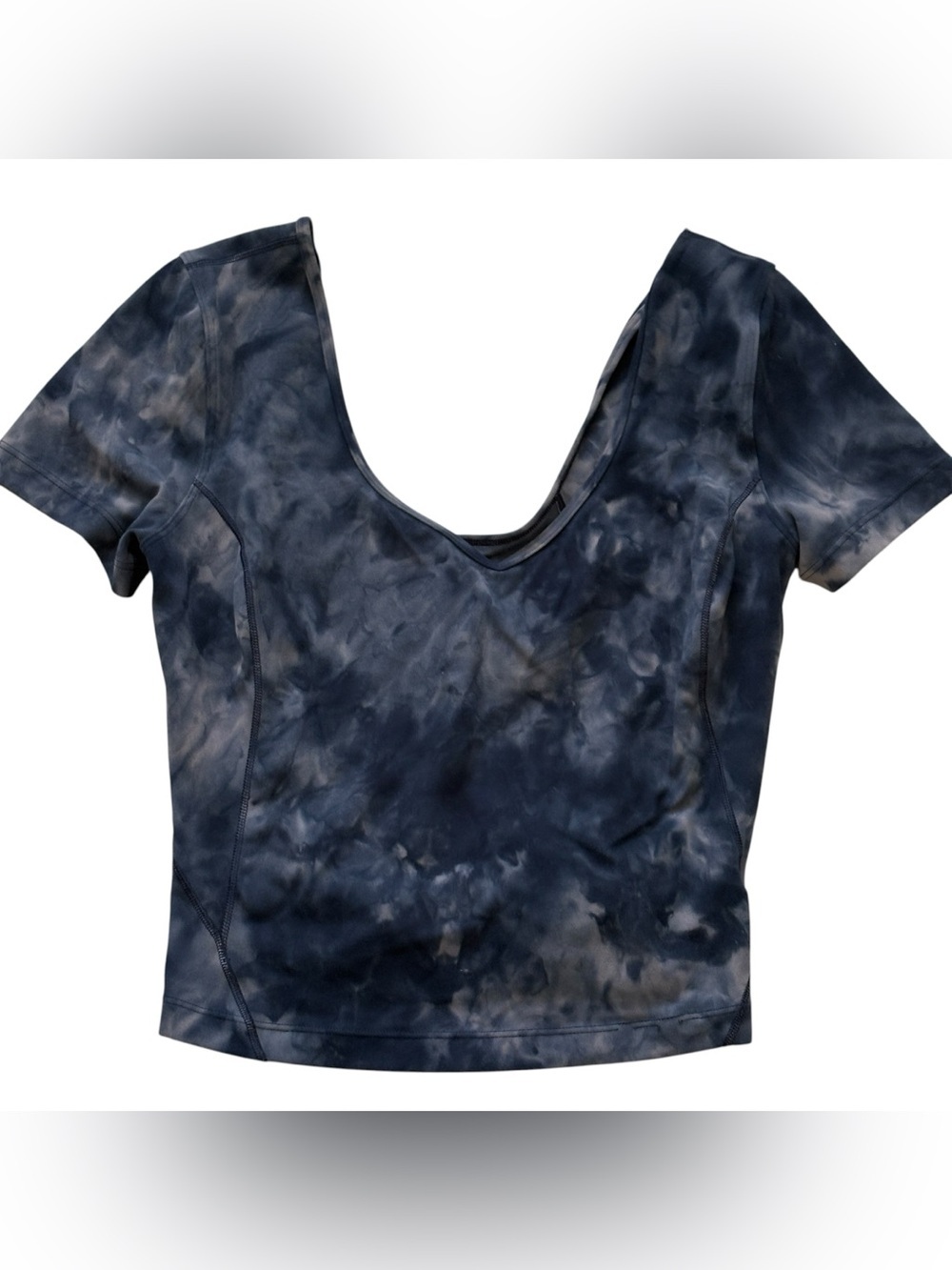 Lululemon Align Tee Cropped V Neck Top Diamond Dye Lunar Rock Size 6